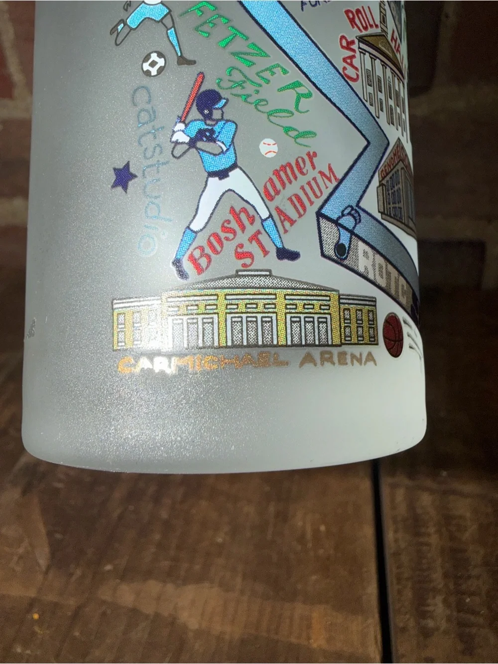 University of North Carolina Tar Heels 2 Frosted Glass Souvenir Academic Sports